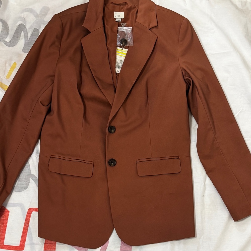 a new day Brown Sport Coat with Notched Lapels